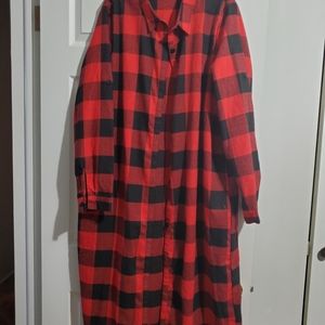 Button down long tunic dress